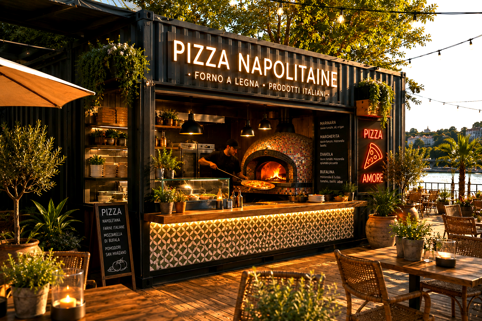 Pizza Napolitaine · Four à bois