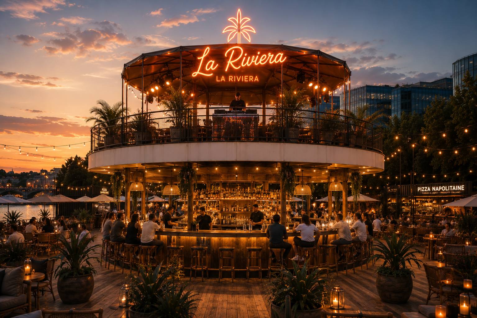 Bar central & Rooftop DJ